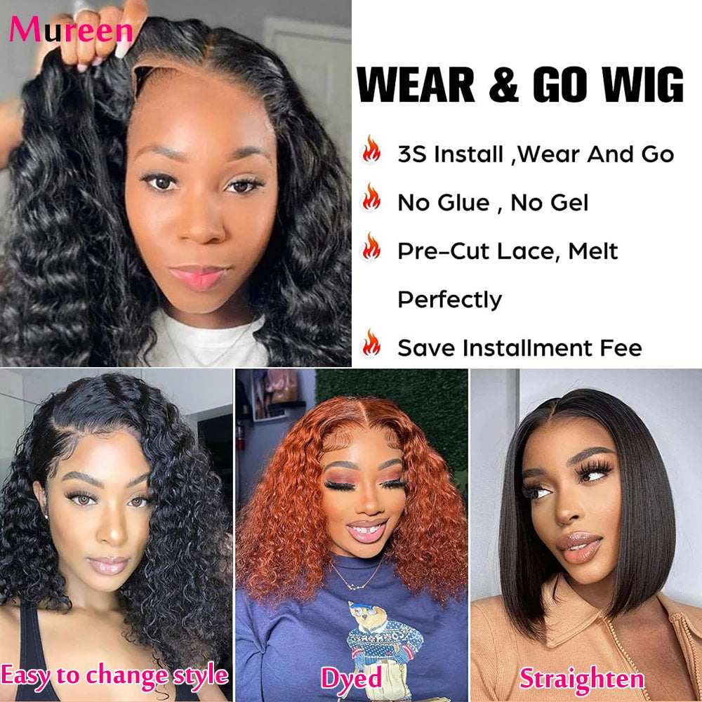 Glueless Human Hair Wigs Deep Wave