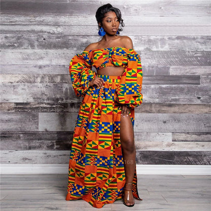 Two Piece Kente Pattern Dress